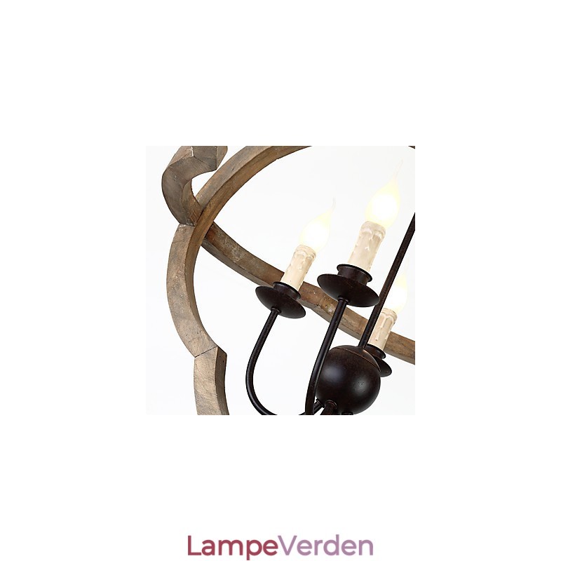 Vintage metal amerikansk industriel loft maleri farve træ lysekrone lampe indendørs dekorere pendel lampe