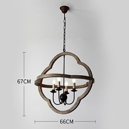 Vintage metal amerikansk industriel loft maleri farve træ lysekrone lampe indendørs dekorere pendel lampe