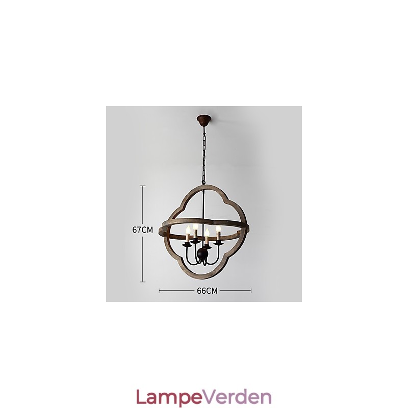 Vintage metal amerikansk industriel loft maleri farve træ lysekrone lampe indendørs dekorere pendel lampe