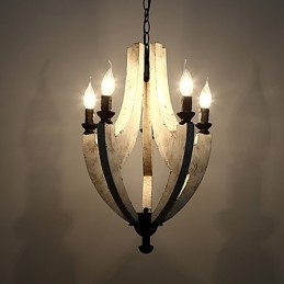 Vintage maleri funktion Mini stil træ bambus lysekrone lampe dekorere Pendant lampe