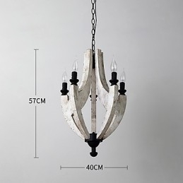 Vintage maleri funktion Mini stil træ bambus lysekrone lampe dekorere Pendant lampe