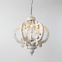 Vintage maleri funktion Mini stil træ bambus lysekrone lampe dekorere Pendant lampe