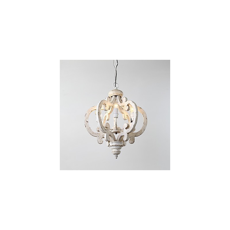 Vintage maleri funktion Mini stil træ bambus lysekrone lampe dekorere Pendant lampe