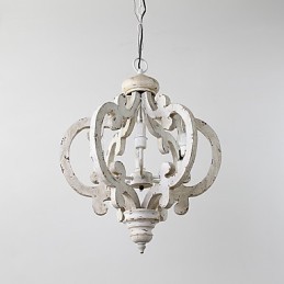 Vintage maleri funktion Mini stil træ bambus lysekrone lampe dekorere Pendant lampe