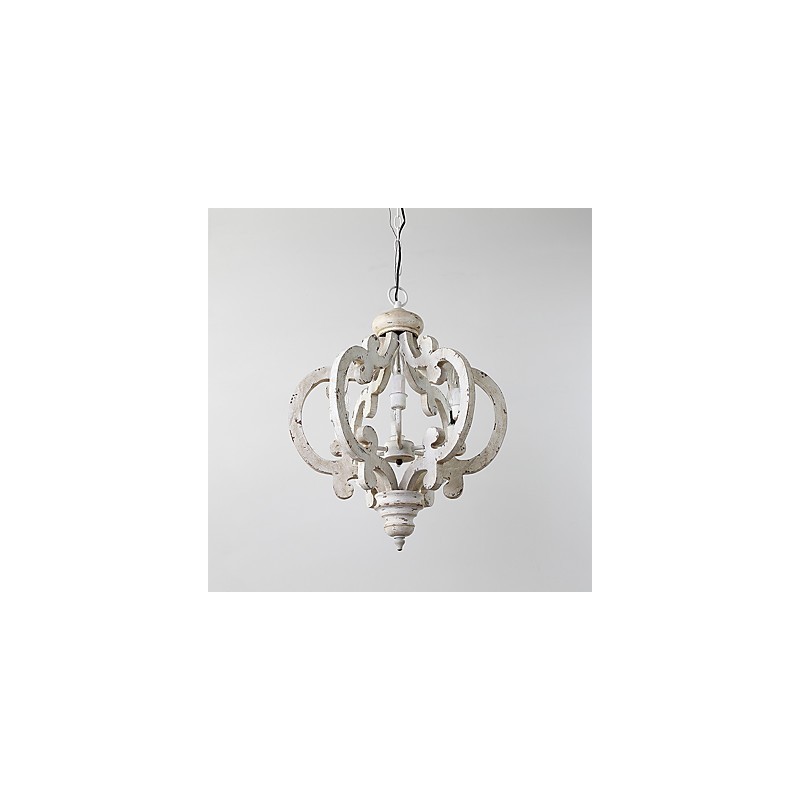 Vintage maleri funktion Mini stil træ bambus lysekrone lampe dekorere Pendant lampe