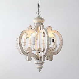 Vintage maleri funktion Mini stil træ bambus lysekrone lampe dekorere Pendant lampe
