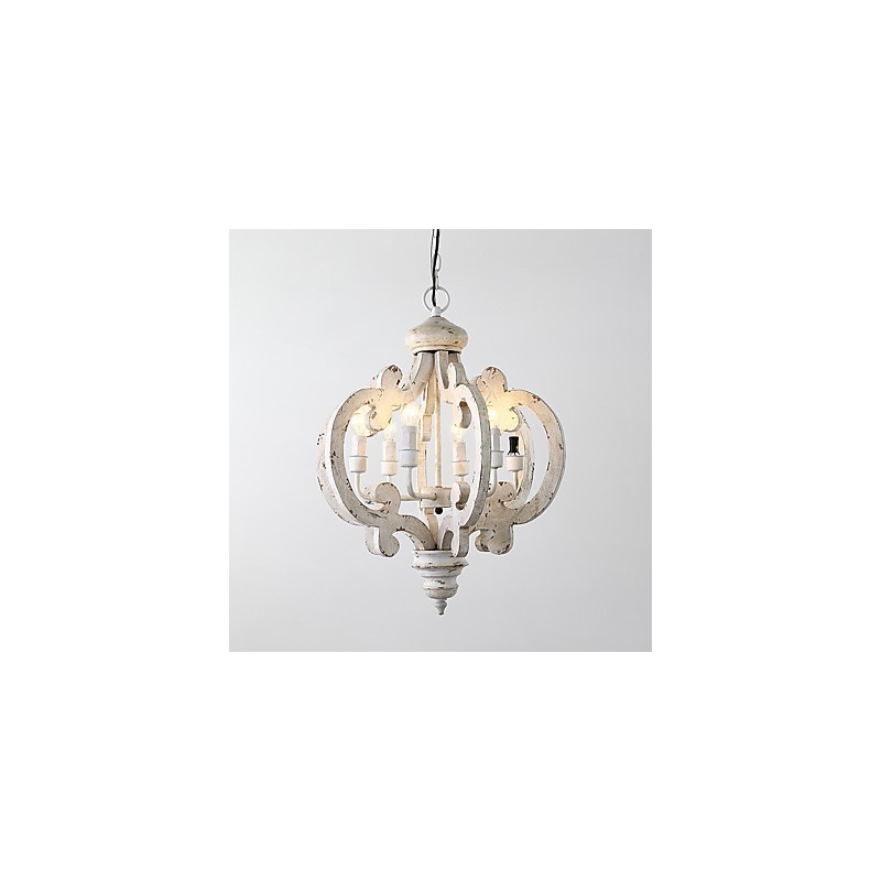 Vintage maleri funktion Mini stil træ bambus lysekrone lampe dekorere Pendant lampe