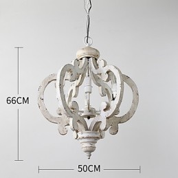 Vintage maleri funktion Mini stil træ bambus lysekrone lampe dekorere Pendant lampe