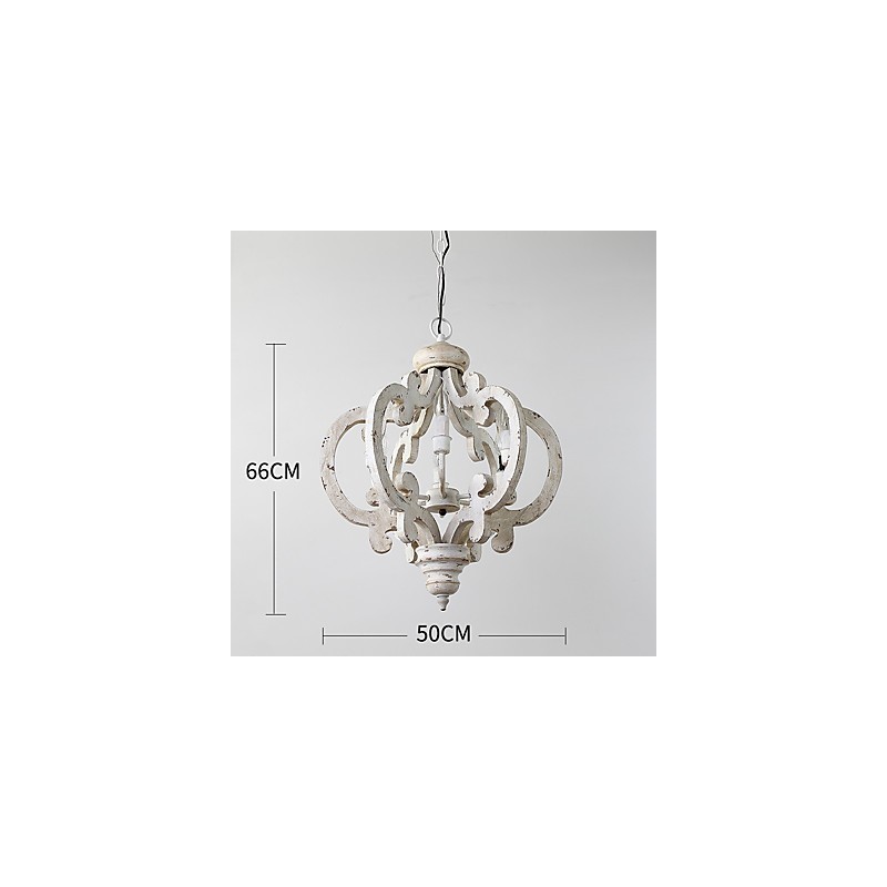 Vintage maleri funktion Mini stil træ bambus lysekrone lampe dekorere Pendant lampe