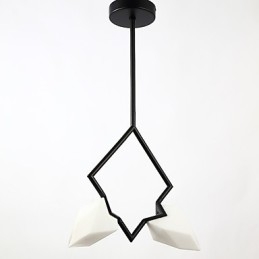 2 lys post moderne metal med glas fersken lysekrone lampe kantinen dekorere pendel