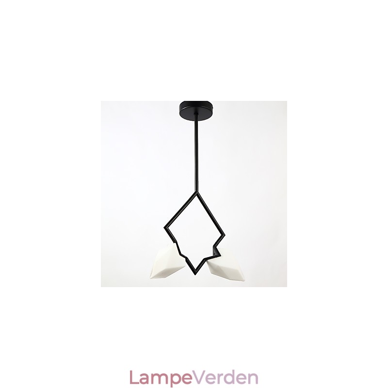 2 lys post moderne metal med glas fersken lysekrone lampe kantinen dekorere pendel
