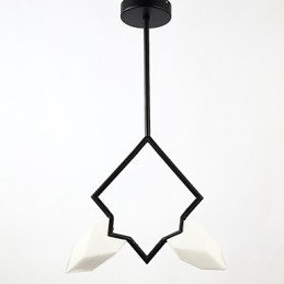 2 lys post moderne metal med glas fersken lysekrone lampe kantinen dekorere pendel