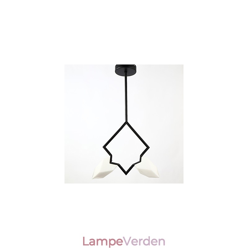 2 lys post moderne metal med glas fersken lysekrone lampe kantinen dekorere pendel