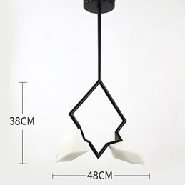 2 lys post moderne metal med glas fersken lysekrone lampe kantinen dekorere pendel