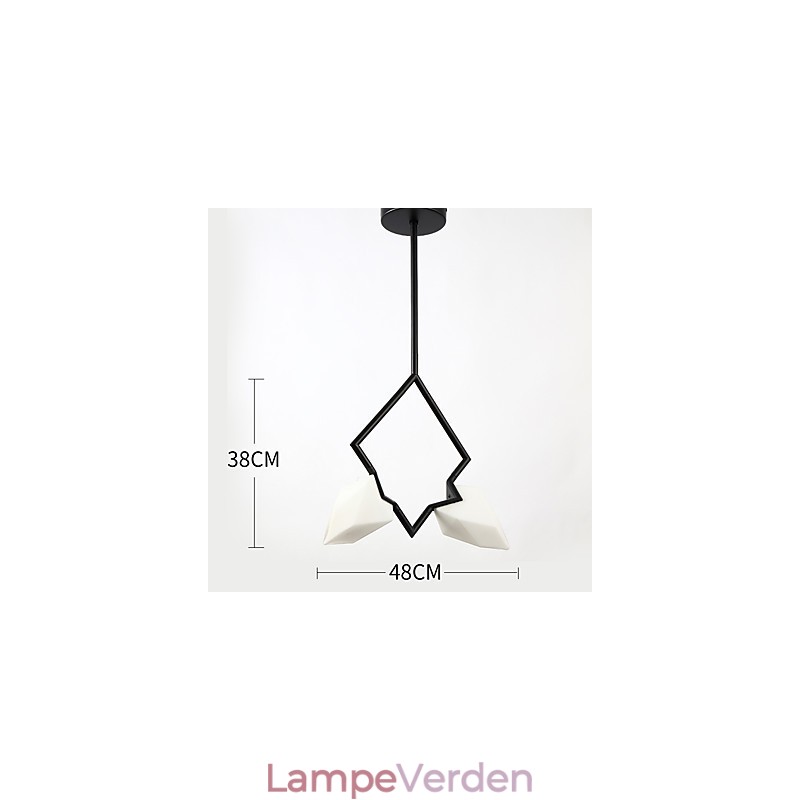 2 lys post moderne metal med glas fersken lysekrone lampe kantinen dekorere pendel