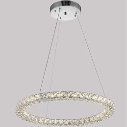 Moderne Ring Krystal Loft Pendel Krystal Lysekrone Lys Indendørs belysning Lamper Armaturer Dæmpbar med fjernbetjening