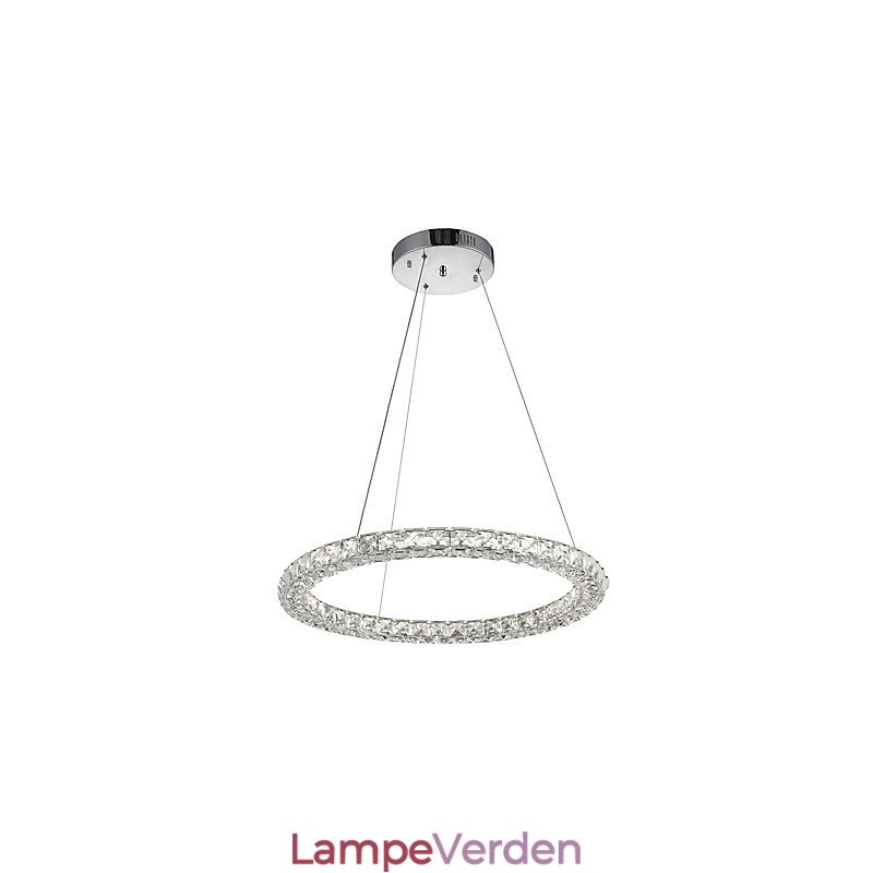 Moderne Ring Krystal Loft Pendel Krystal Lysekrone Lys Indendørs belysning Lamper Armaturer Dæmpbar med fjernbetjening