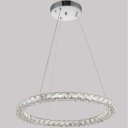 Moderne Ring Krystal Loft Pendel Krystal Lysekrone Lys Indendørs belysning Lamper Armaturer Dæmpbar med fjernbetjening
