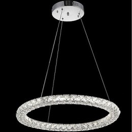 Moderne Ring Krystal Loft Pendel Krystal Lysekrone Lys Indendørs belysning Lamper Armaturer Dæmpbar med fjernbetjening