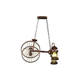 Rustik Lodge Vintage Retro Country Globe maleri funktion til Mini Style Designere Metal lysekrone