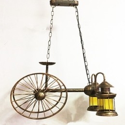 Rustik Lodge Vintage Retro Country Globe maleri funktion til Mini Style Designere Metal lysekrone