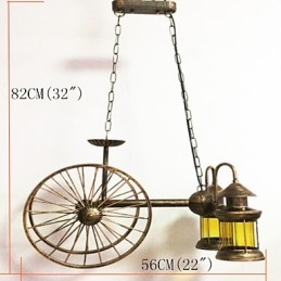 Rustik Lodge Vintage Retro Country Globe maleri funktion til Mini Style Designere Metal lysekrone