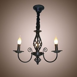 Europæisk stil lysekrone 3 lys lysekrone Simple Lights Creative Iron stearinlys Lamper