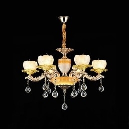 Traditionel klassisk zinklegeringsfunktion til Crystal Mini Style Metal 6 Bulbs lysekrone