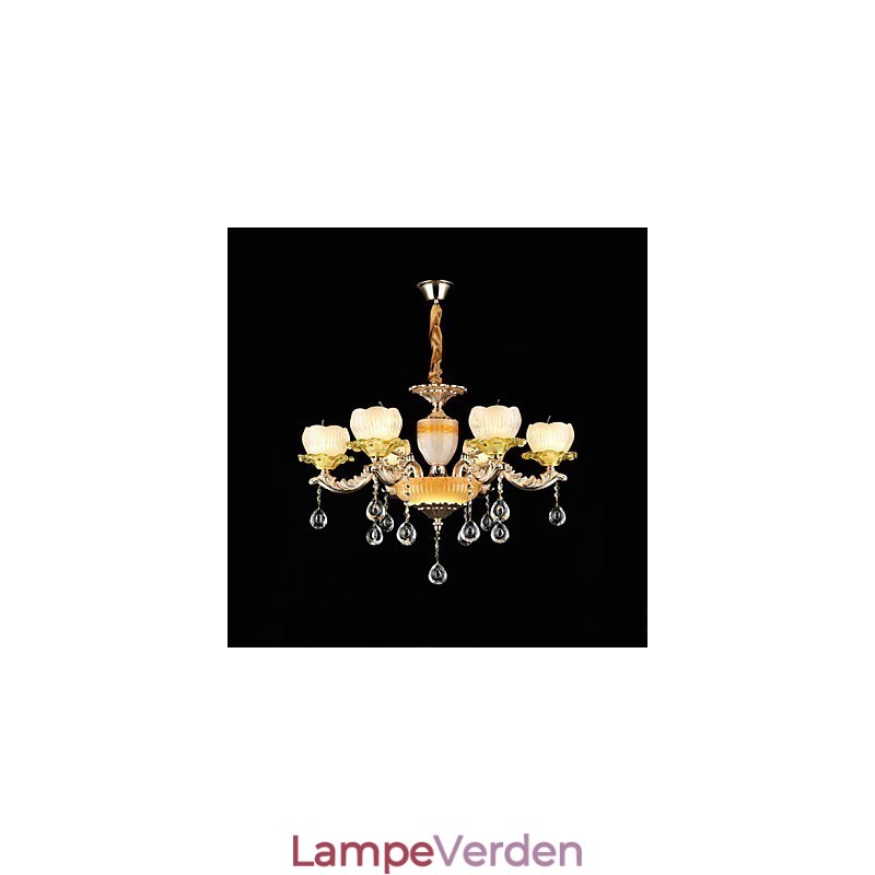 Traditionel klassisk zinklegeringsfunktion til Crystal Mini Style Metal 6 Bulbs lysekrone
