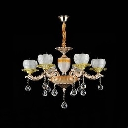 Traditionel klassisk zinklegeringsfunktion til Crystal Mini Style Metal 6 Bulbs lysekrone