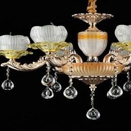 Traditionel klassisk zinklegeringsfunktion til Crystal Mini Style Metal 6 Bulbs lysekrone