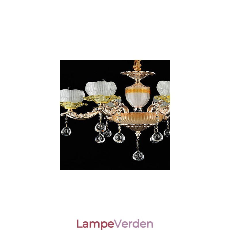 Traditionel klassisk zinklegeringsfunktion til Crystal Mini Style Metal 6 Bulbs lysekrone