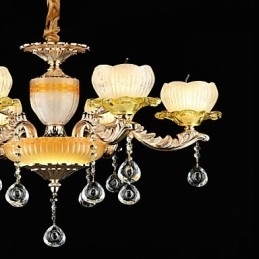 Traditionel klassisk zinklegeringsfunktion til Crystal Mini Style Metal 6 Bulbs lysekrone