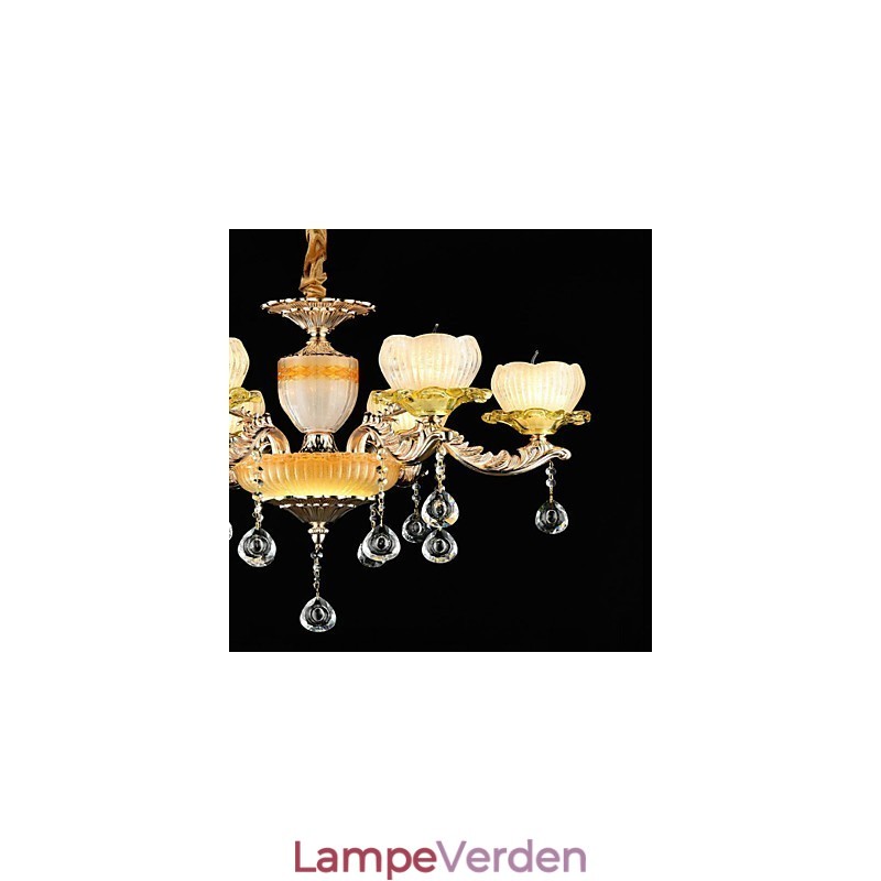 Traditionel klassisk zinklegeringsfunktion til Crystal Mini Style Metal 6 Bulbs lysekrone