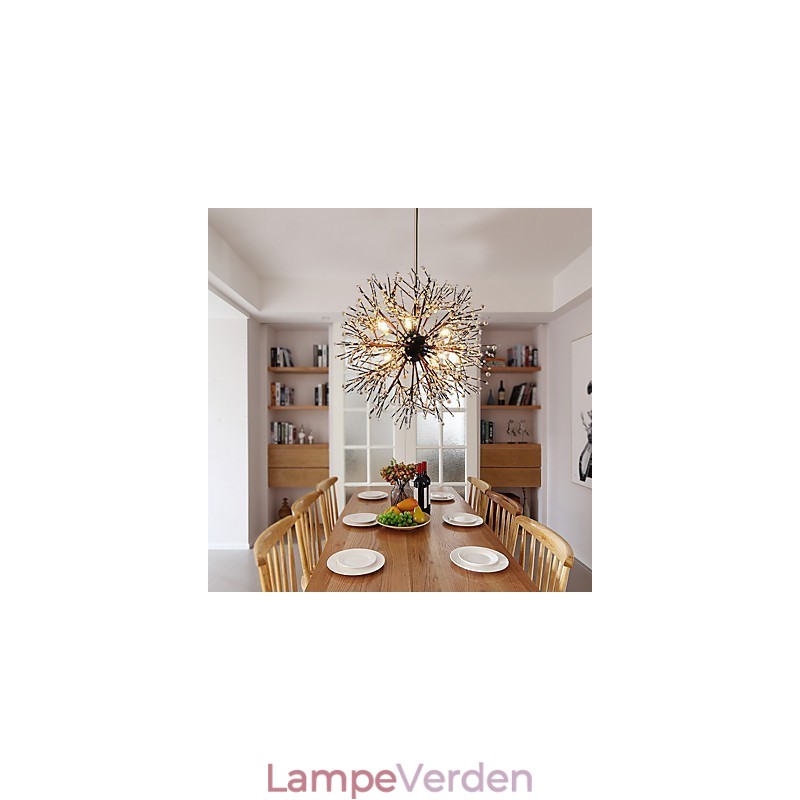 Moderne Lysekrone Fyrværkeri Vintage Smedejern med 8 lys Lysekrone Ø Pendelbelysning Loftslys