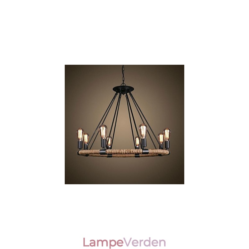 Traditionel klassisk rustik Lodge Vintage Retro Land maleri Metal Pendel Light