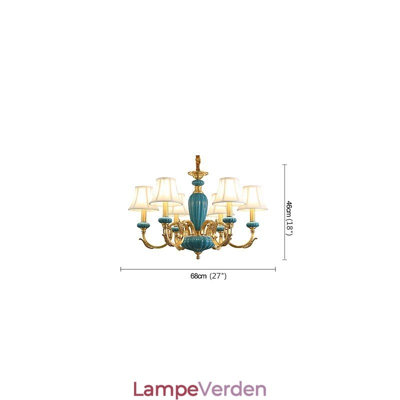 Alle kobber lysekrone Jade dekorative lysekrone