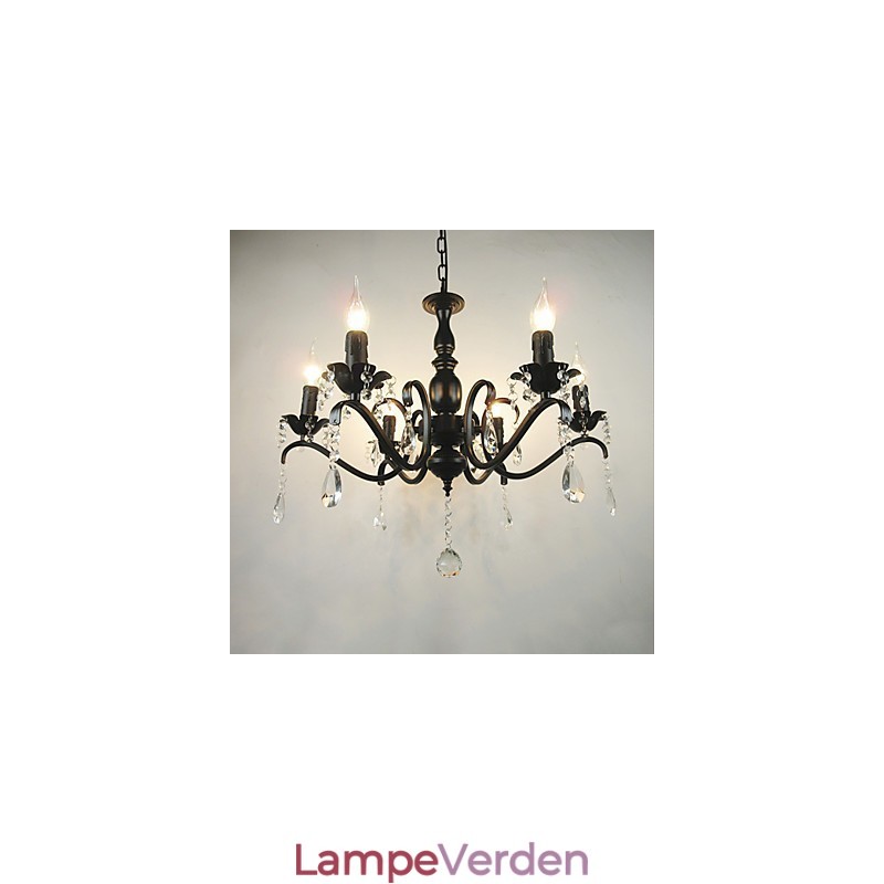 Lysekrone Enkel Krystaljern Stearinlys Dekoration Lamper Belysning