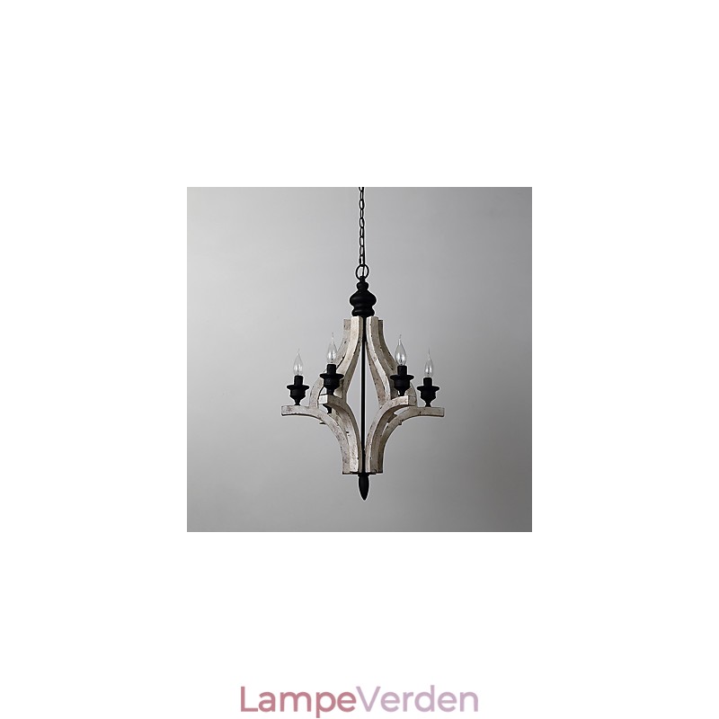 Vintage maleri funktion Mini stil træ bambus lysekrone lampe dekorere Pendant lampe