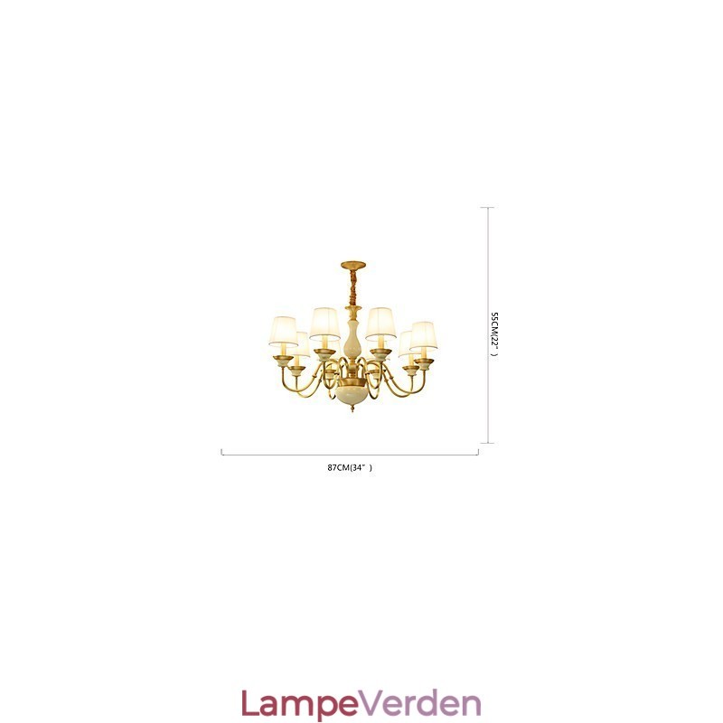 Alle kobber lysekrone Jade dekorative lysekrone