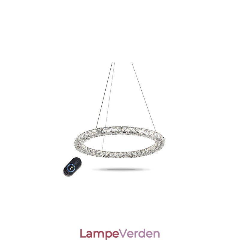 Moderne Ring Krystal Pendel Krystal Lysekrone Loftslampe Indendørs lamper Armaturer Dæmpbar med fjernbetjening