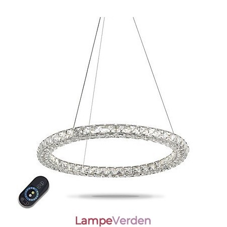 Moderne Ring Krystal Pendel Krystal Lysekrone Loftslampe Indendørs lamper Armaturer Dæmpbar med fjernbetjening Moderne Ring Krystal Pendel Krystal Lysekrone Loftslampe Indendørs lamper Armaturer Dæmpbar med fjernbetjening