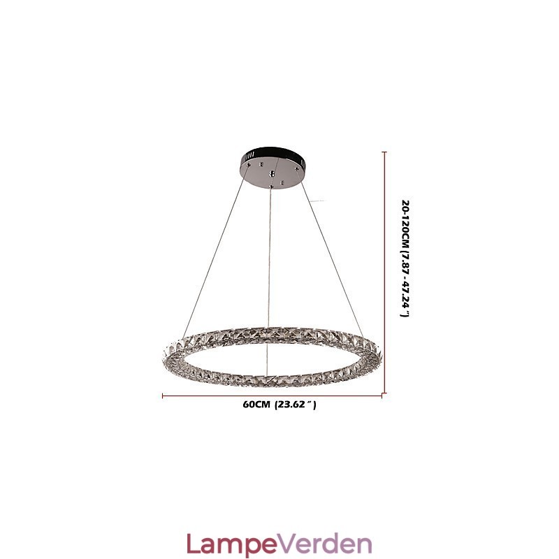 Moderne Ring Krystal Pendel Krystal Lysekrone Loftslampe Indendørs lamper Armaturer Dæmpbar med fjernbetjening