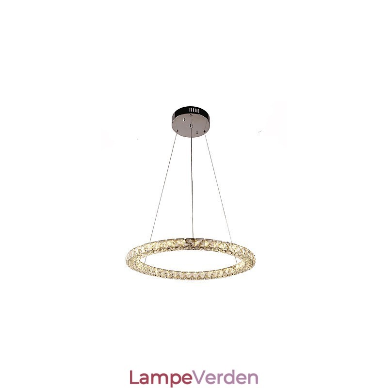 Moderne Ring Krystal Pendel Krystal Lysekrone Loftslampe Indendørs lamper Armaturer Dæmpbar med fjernbetjening