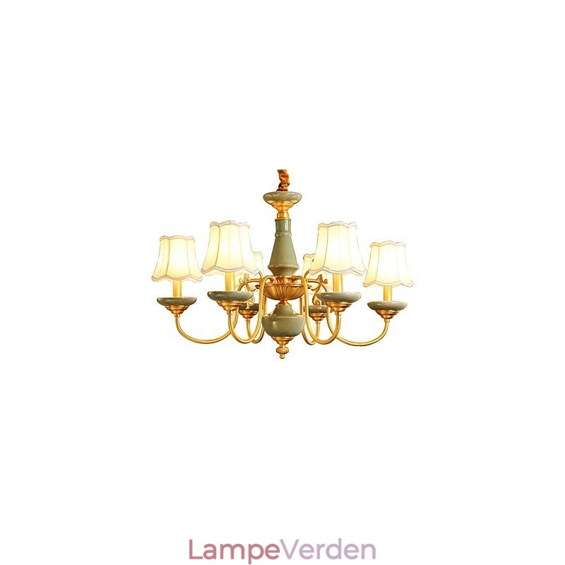 Alle kobber lysekrone Jade dekorative lysekrone