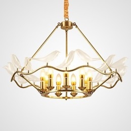 Moderne moderne messingfunktion til designere metallysekrone