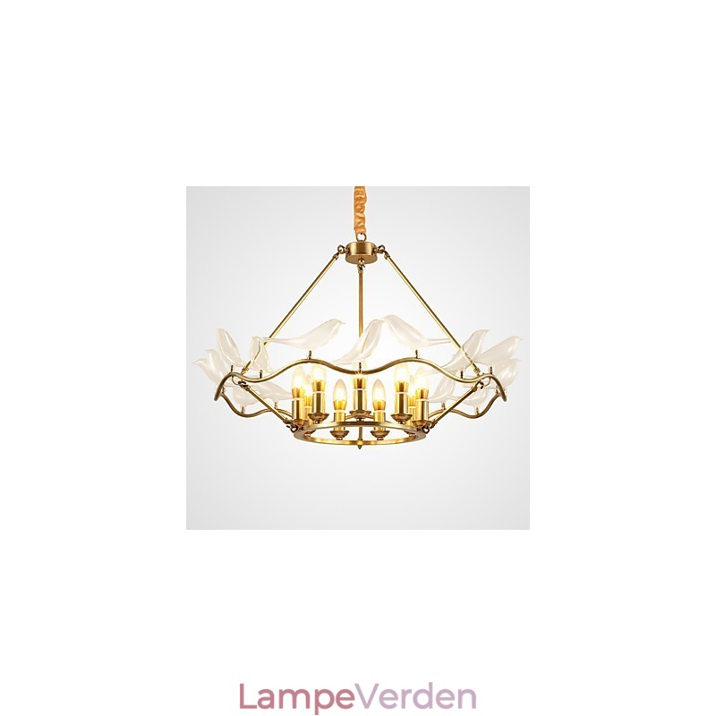 Moderne moderne messingfunktion til designere metallysekrone