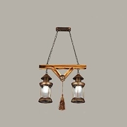 Rustik Lodge Globe Vintage Retro Country maleri funktion til Mini Style Designere Metal lysekrone