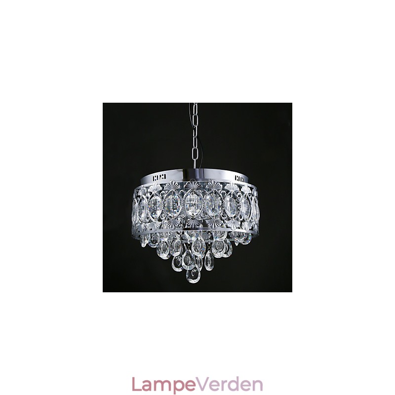 Elegant moderne gennemsigtig krystallysekrone med 4 lys