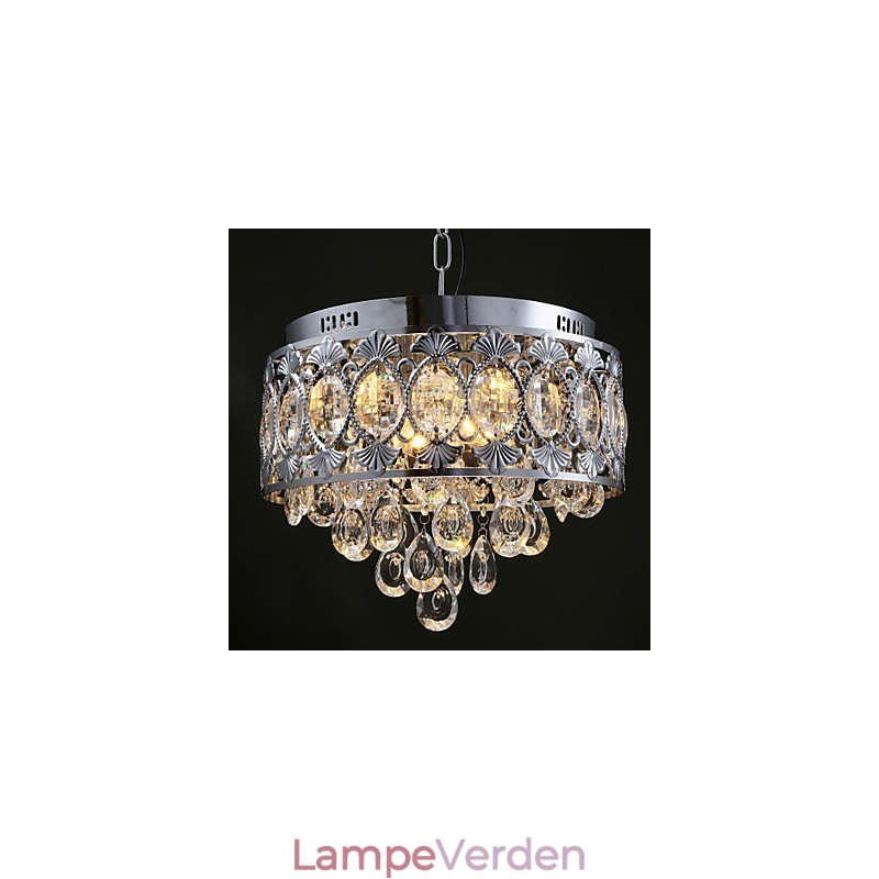 Elegant moderne gennemsigtig krystallysekrone med 4 lys